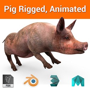 pig Rigged, Animated