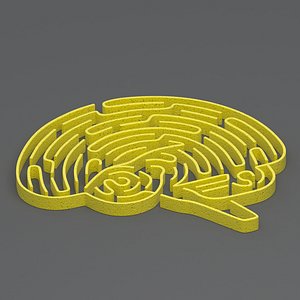 3D yellow brain maze