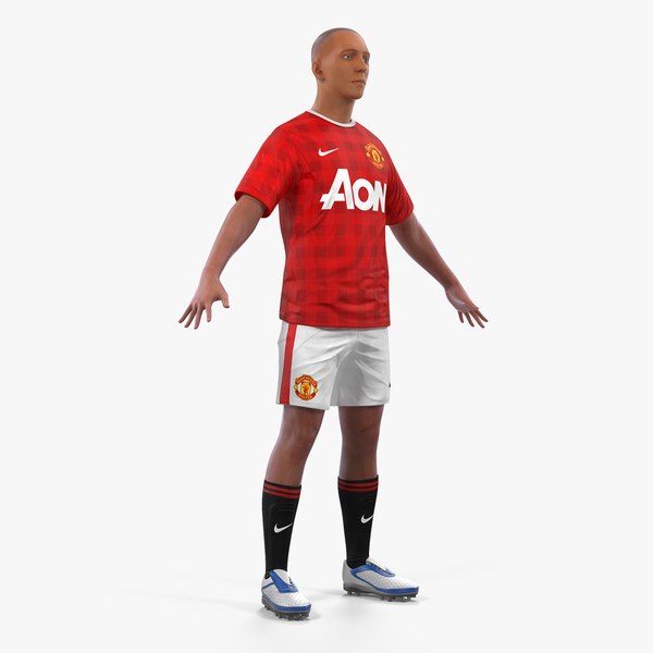 3D soccer football player united model
