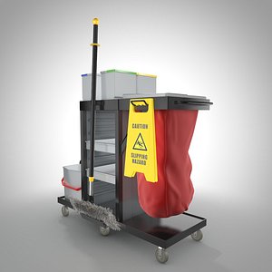 3D model cleaning cart