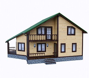 3D simply wooden house model