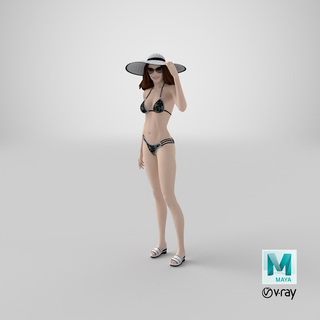 3D file Young woman body in summer fishion bikini 👩・3D print