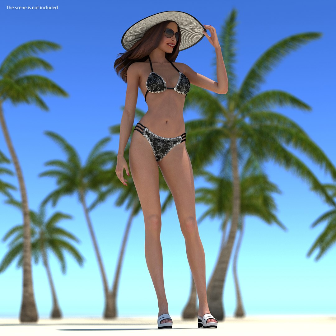 Bikini Woman Standing Pose 3D model preview