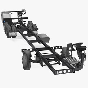 3D model bus chassis generic rigged