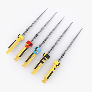 dental endodontic files set 3D model