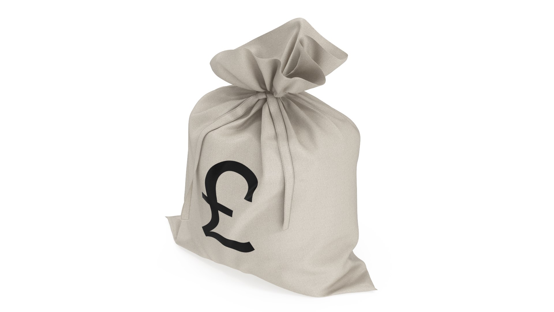 Money Bag with Pound Sign 3D model preview