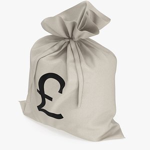 Money Bag with Pound Sign 3D