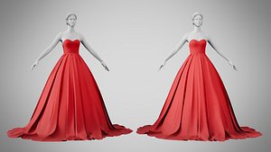 Dress 47 Alabama Crimson 3D model