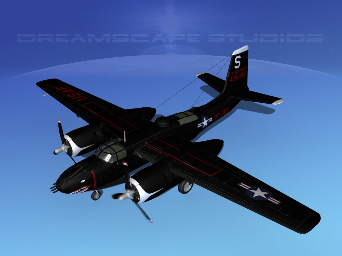 Dwg Douglas B-26b B-26 Usaf