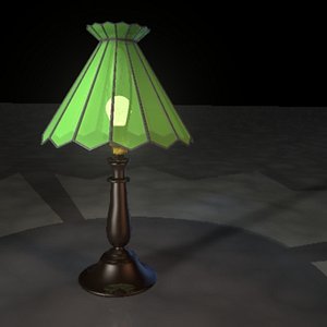 3d glass table lamp model