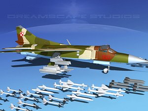 3d model of mig-23 flogger b fighter