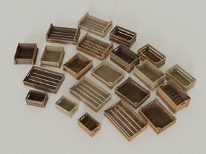 wooden crates box 3D model