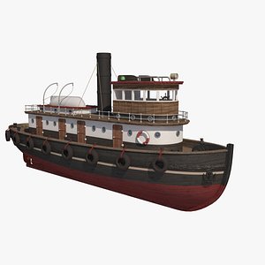 wooden rat tugboat 3d model