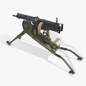 German MG-08 Machine Gun 3D