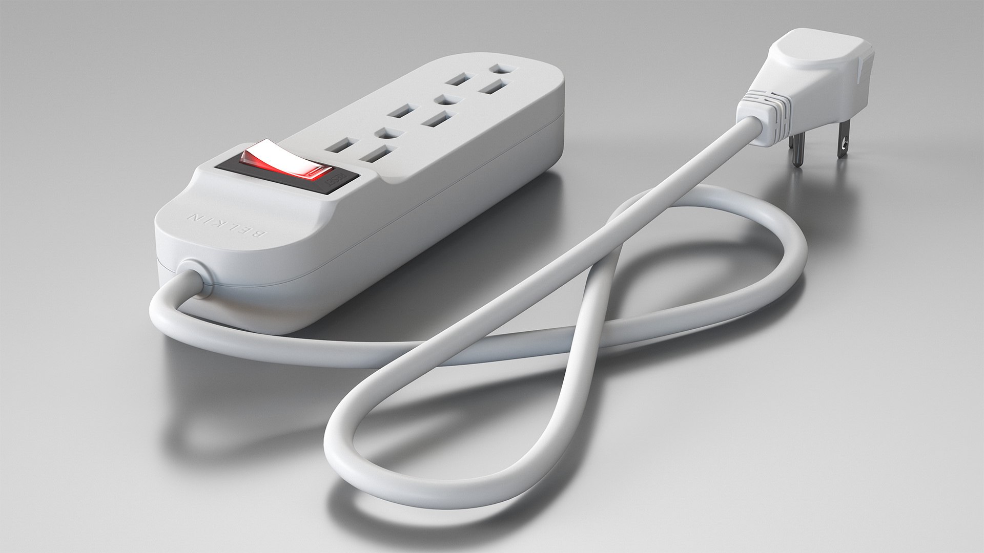 Mini Power Strip 3 Outlet 3D model preview