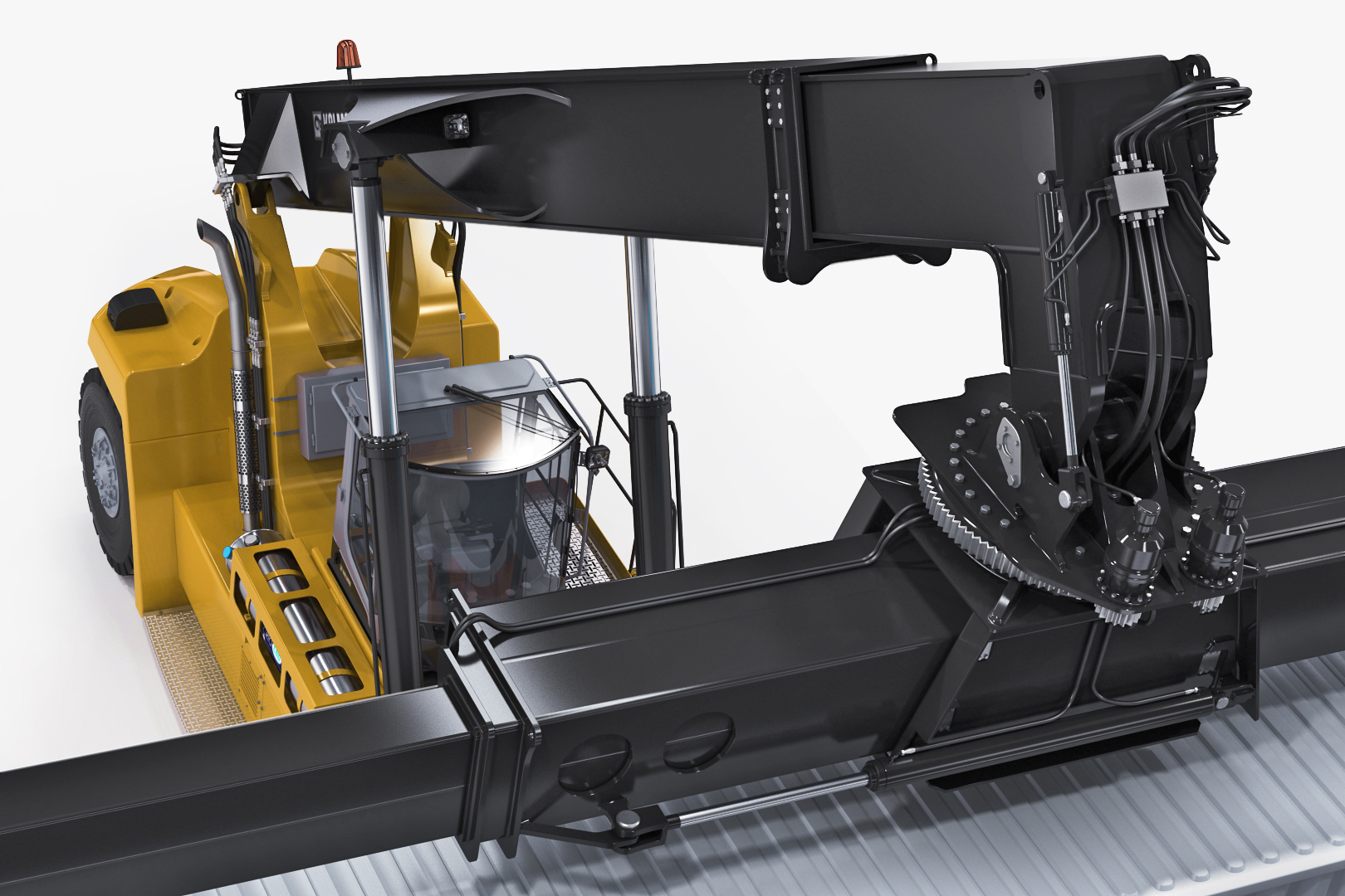 modelo 3d Reach Stacker Generic y 40 ft Container - TurboSquid 1361551