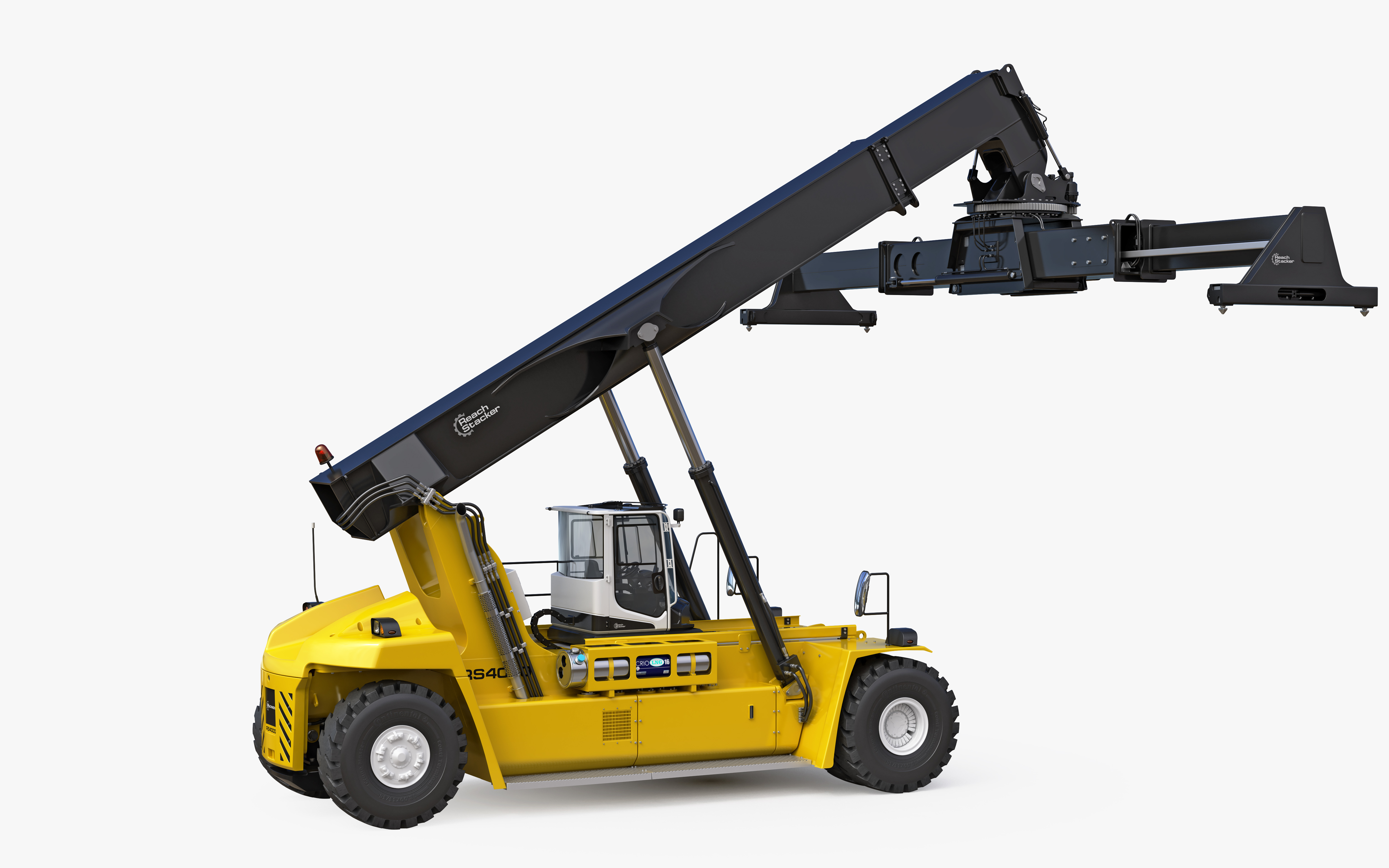modelo 3d Reach Stacker Generic y 40 ft Container - TurboSquid 1361551
