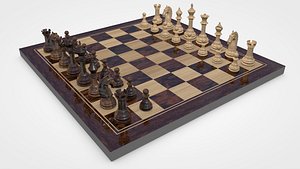 3d chess pieces model