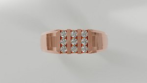 Nine Diamond Gents Ring