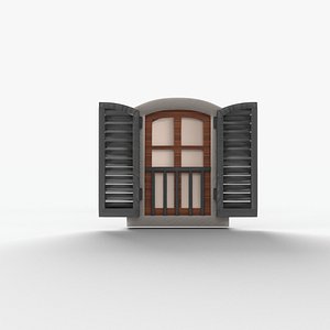 3D Italian window scale model