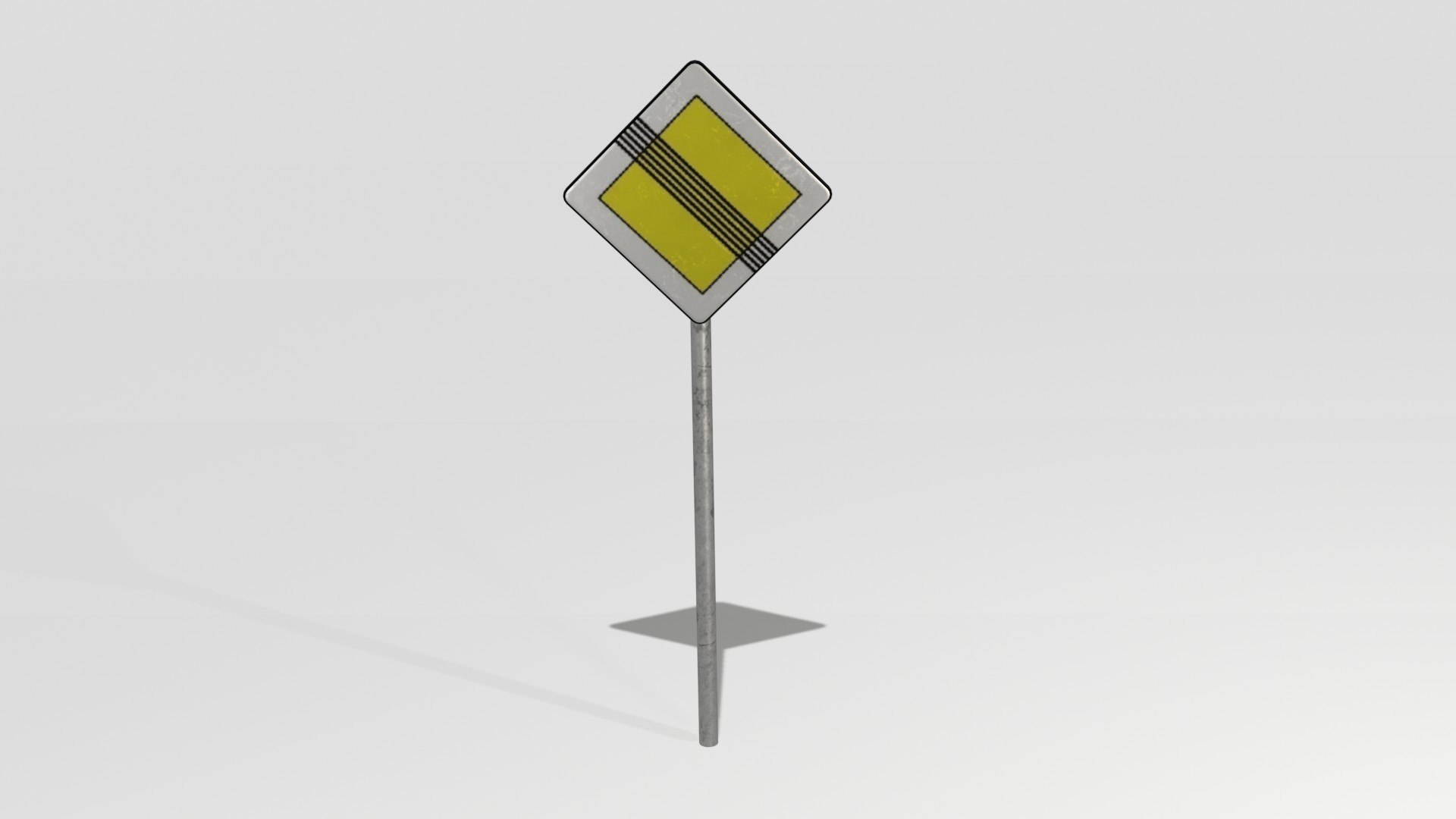 Traffic Sign Main Road End Model - TurboSquid 2143886