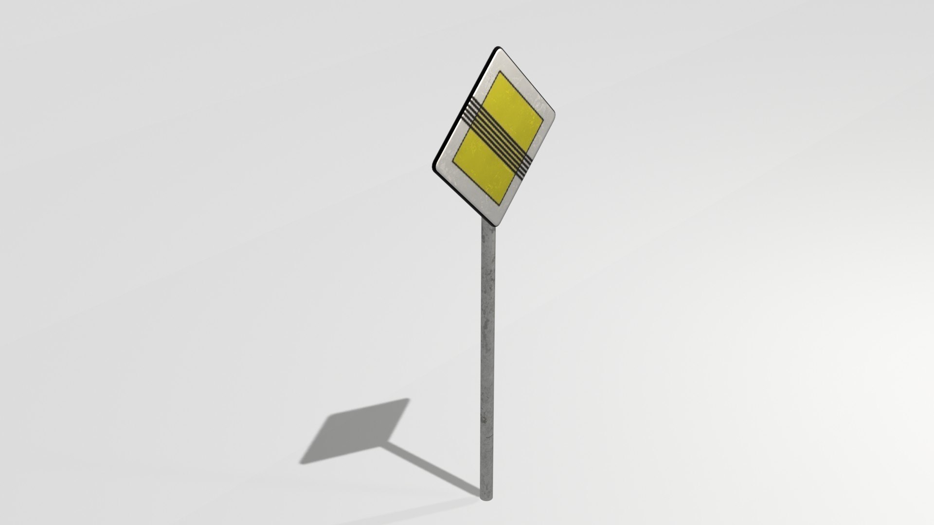 Traffic Sign Main Road End Model - TurboSquid 2143886