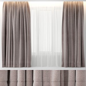 curtains velour 3D model