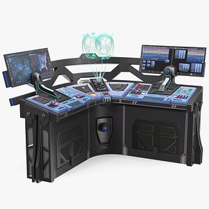 sci fi corner control panel 3D model