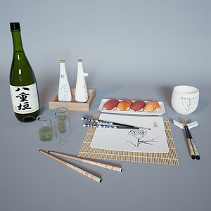 3D sushi set model