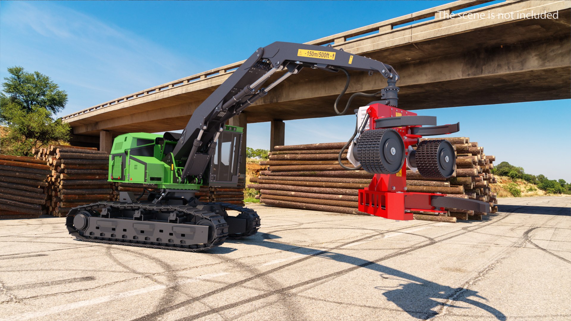 Tracked Harvester Generic Rigged 3D model preview