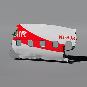 3D Fragment fuselage plane crash model