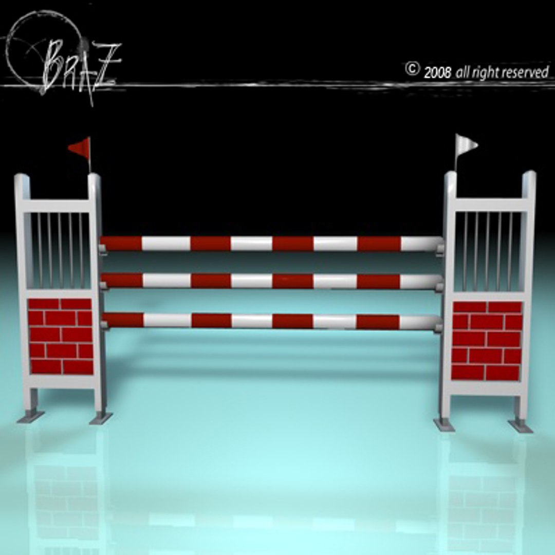 3d model white-red jump