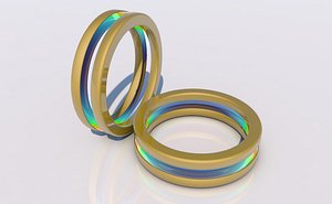 Multicolored futuristic ring