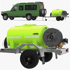 Toyota SUV with Fire Fighting Trailer Rigged