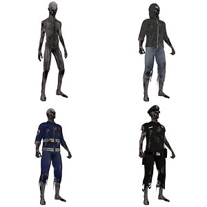 3d model pack rigged zombies