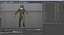 宇航员穿着太空服Strizh与SK-1头盔为电影4D 3D模型索具