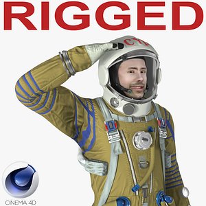 3D model astronaut wearing space suit