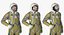 宇航员穿着太空服Strizh与SK-1头盔为电影4D 3D模型索具