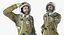 宇航员穿着太空服Strizh与SK-1头盔为电影4D 3D模型索具