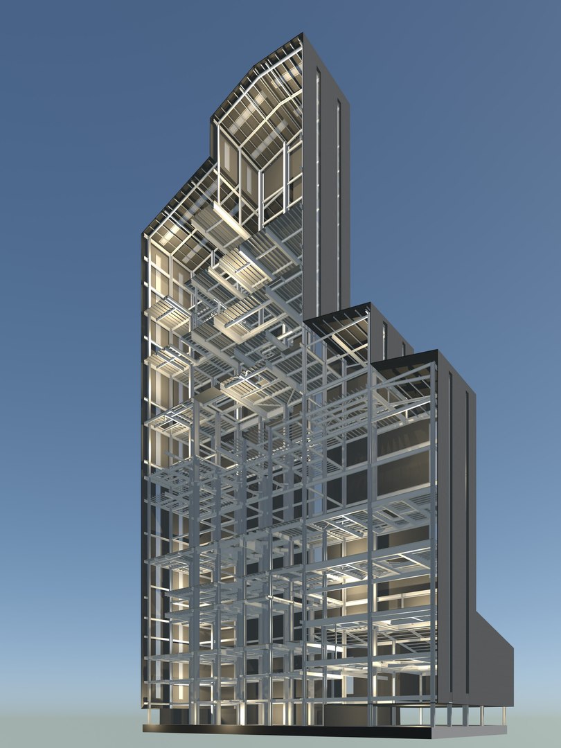Factory Tower Building In Section Cut 25i03 Model - TurboSquid 2342441
