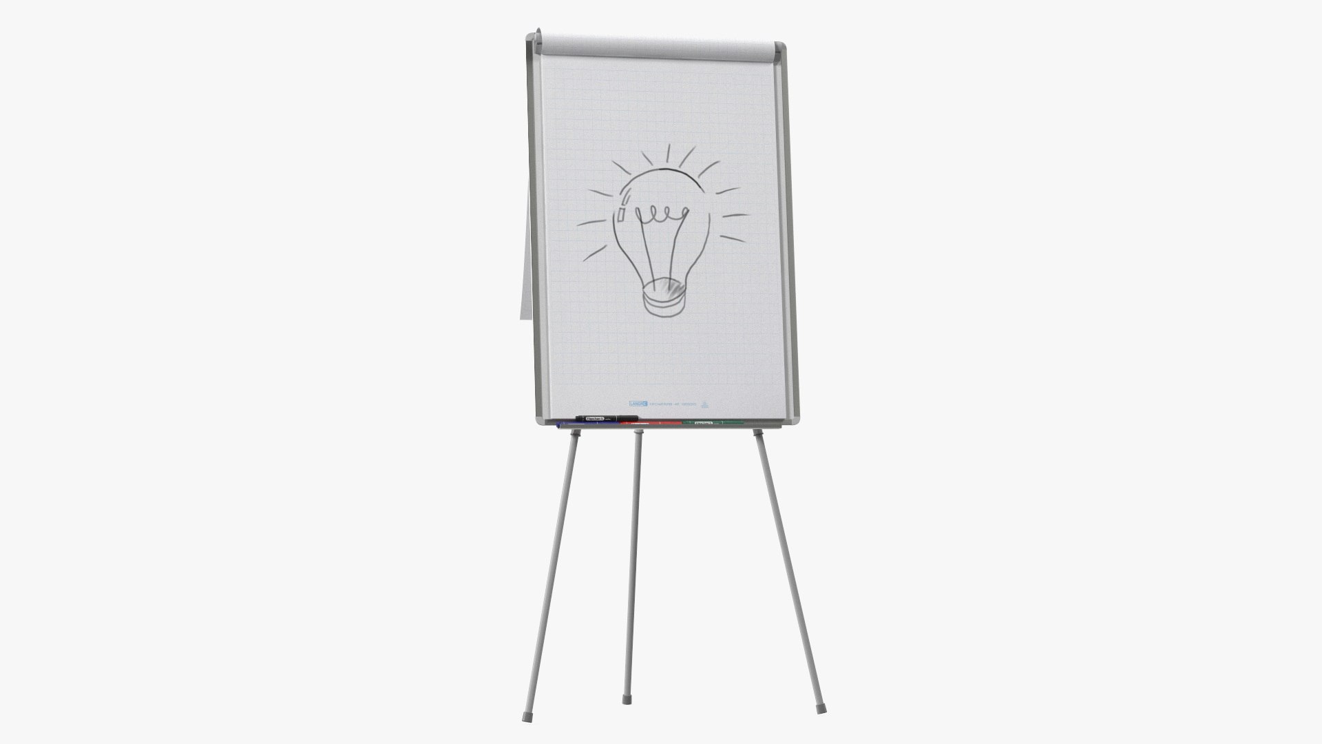 Flip Chart Stand with Sketch 3D model preview