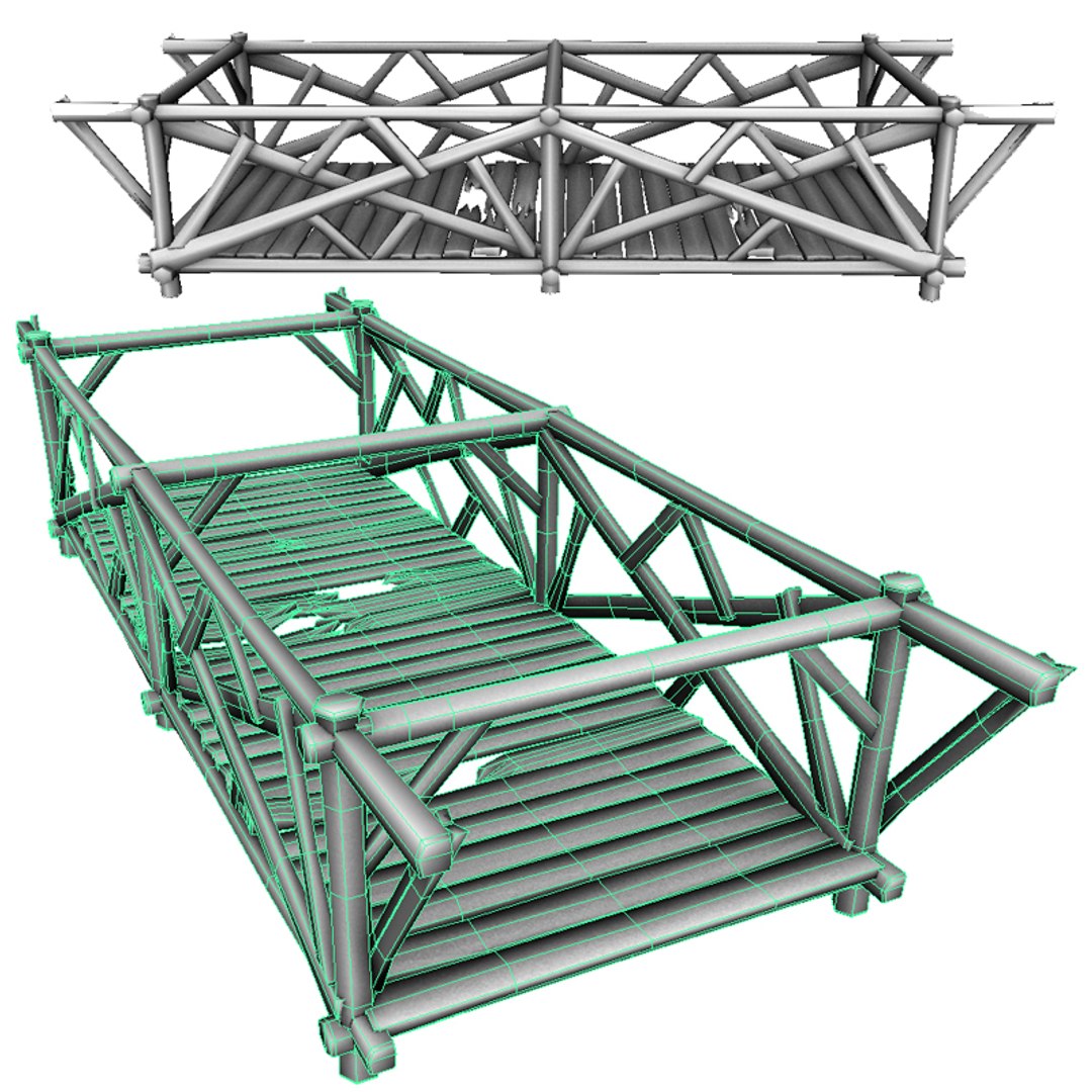 3d Span Truss Bridge Model