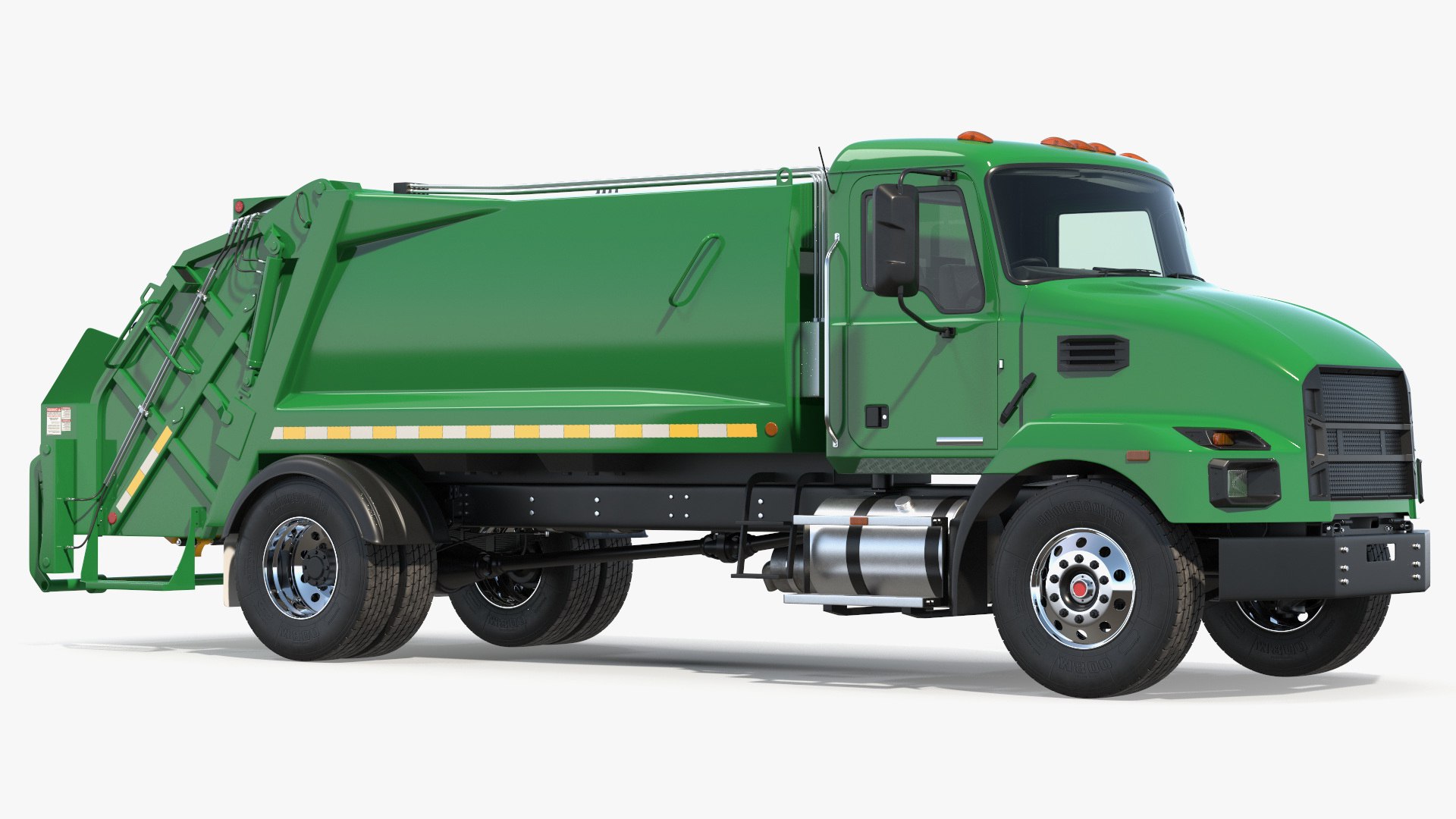 Medium-Duty Garbage Truck Rigged for Cinema 4D 3D model preview
