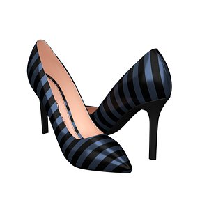 3D Ladies Shoes Katy Perry  Navy Black Sissy Pumap 