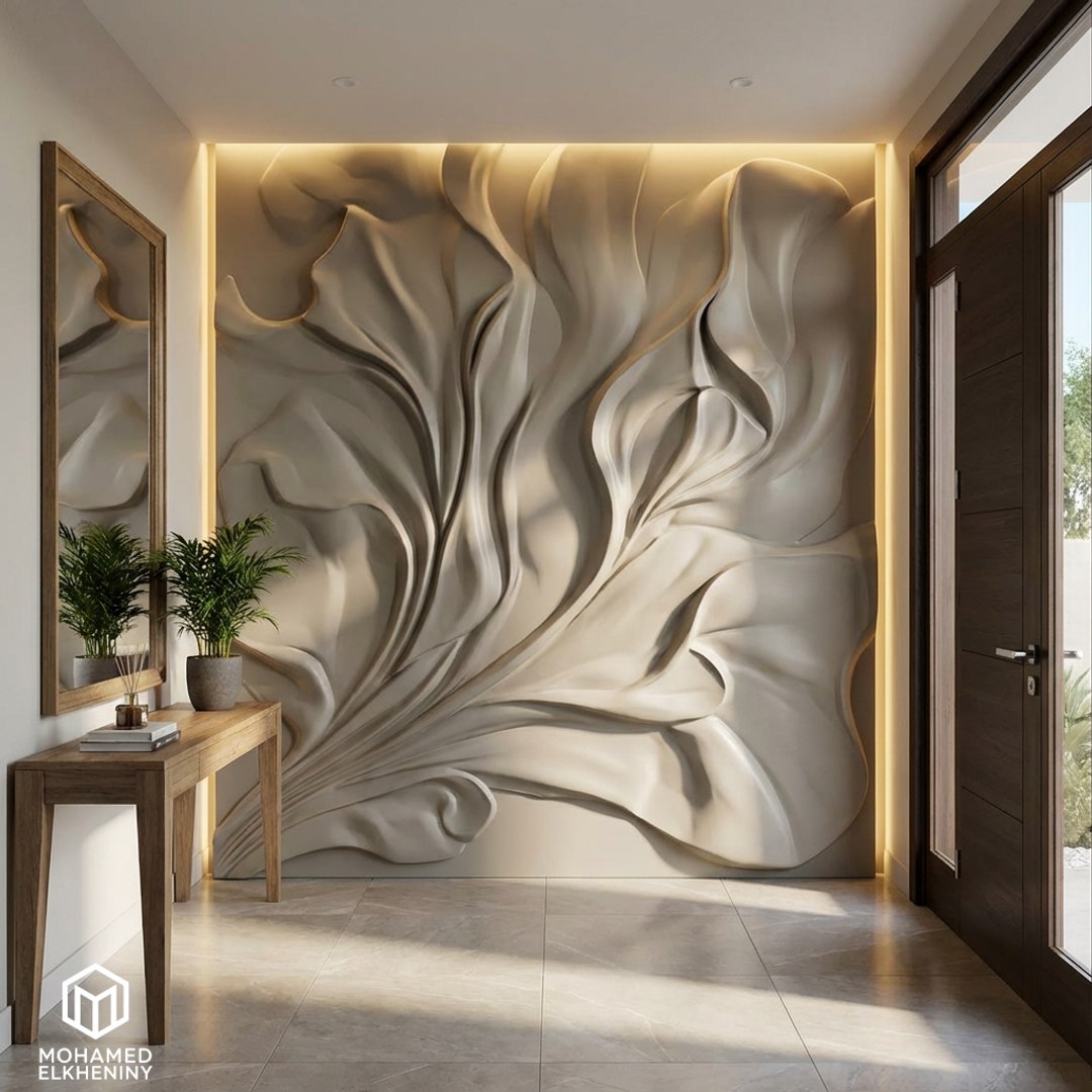 3D Model Modern Relief Panel Wall Decor Set STL Mural CNC 347 ...