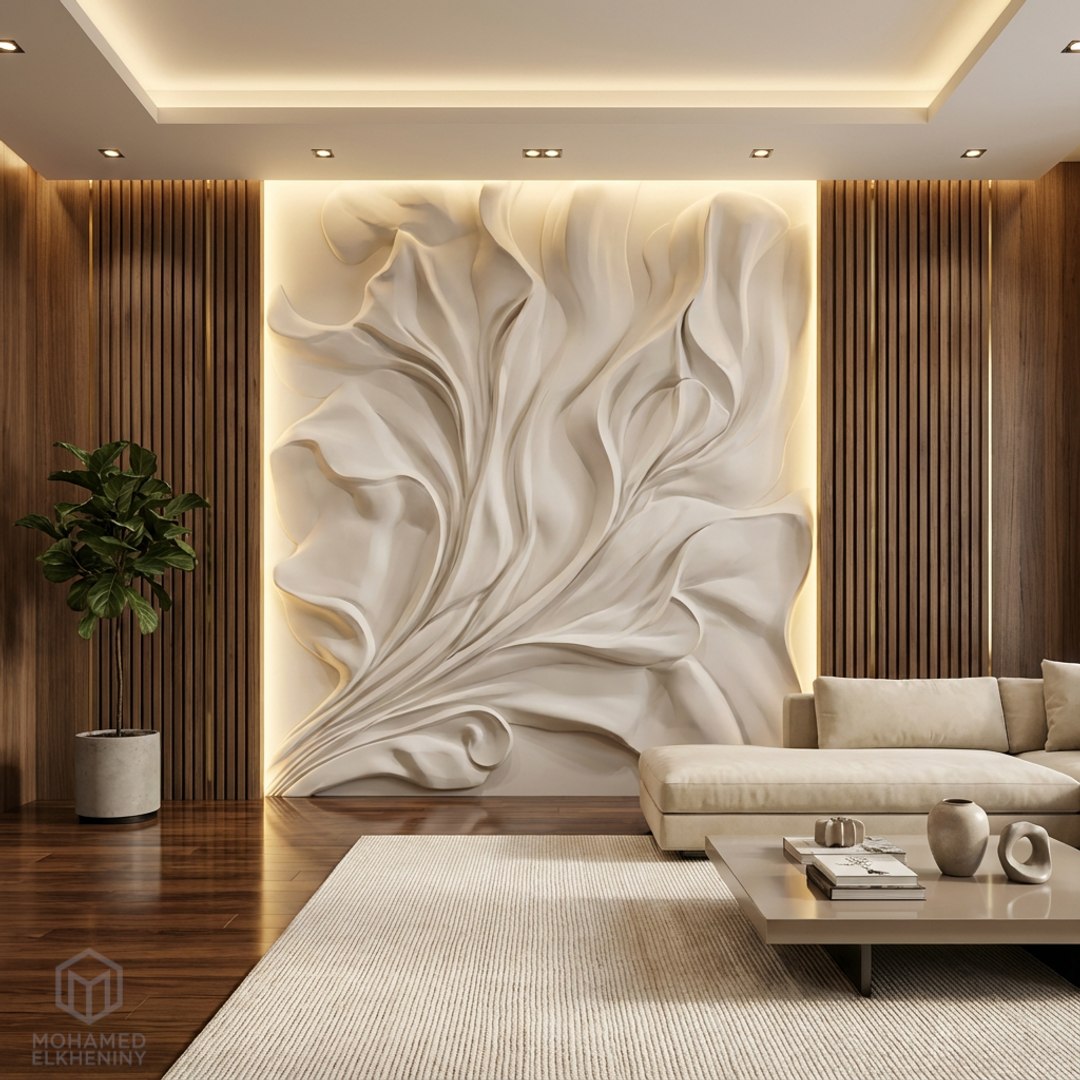 3D Model Modern Relief Panel Wall Decor Set STL Mural CNC 347 ...