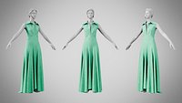 Dress 55 Medium Aquamarine With Design