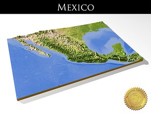 Mexico, High resolution 3D relief maps