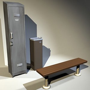 3d model locker gym dressing room