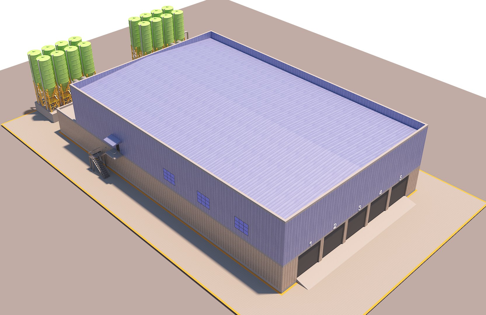 3D Industrial Building Model - TurboSquid 1336559